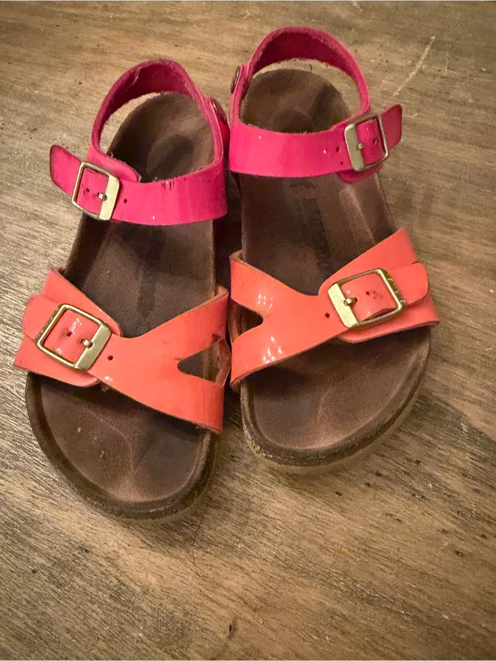 BIRKENSTOCK Girls' Rio Strappy Sandals Orange Pink 31